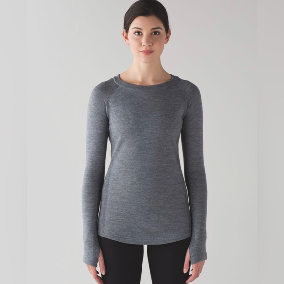 lululemon athletica Sweaters - LULULEMON Sit in Lotus Wool Sweater in Heathered Gray size 8